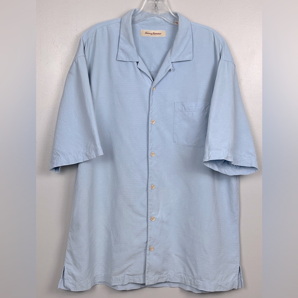 Tommy Bahama Men's 100% Silk Short Sleeve Shirt Size L; Tropical, Travel, Casual
